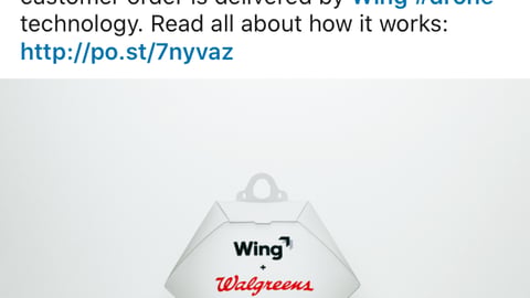 Walgreens Drone Delivery LinkedIn Post